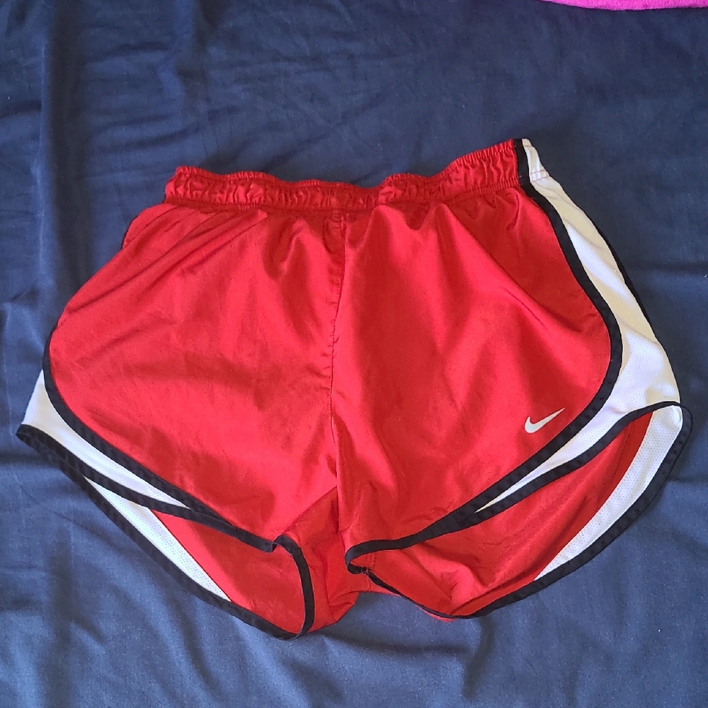 Nike Red and White Women's Athletic Shorts